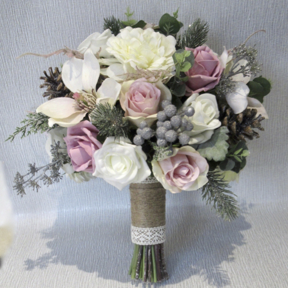 Dusky Pink & Blush Wedding Flowers Winter Inspired